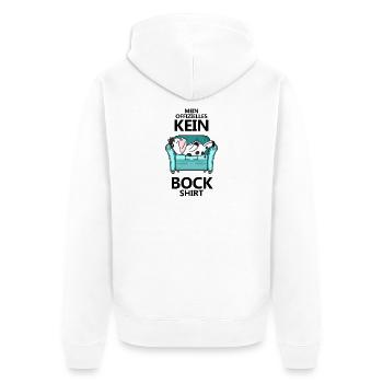 Statement Keine Lust - Unisex Premium Bio Zip Hoodie - Weiß - Hinten - Thijin (182cm)