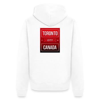 Toronto City Kanada Sign - Unisex Premium Bio Zip Hoodie - Weiß - Hinten - Thijin (182cm)