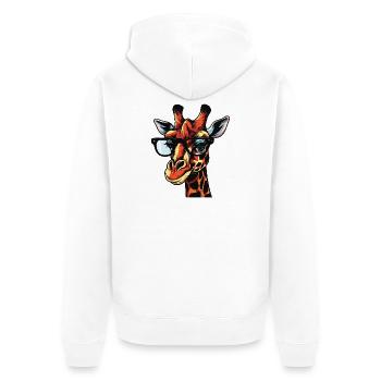 Cartoon-Comic-Giraffen-Design - Unisex Premium Bio Zip Hoodie - Weiß - Hinten - Thijin (182cm)