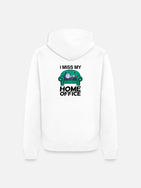 Home Office Miss Humor Funny - Unisex Premium Organic Zip Hoodie - white