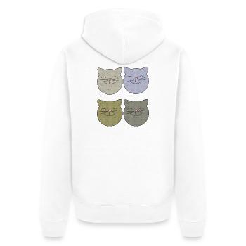 katzen 4er pack - Unisex Premium Bio Zip Hoodie - Weiß - Hinten - Thijin (182cm)