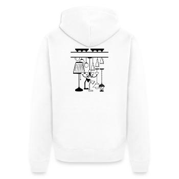 Logo for home or mood lighting shop - Unisex Premium Organic Zip Hoodie - white - Back - Thijin (182cm)