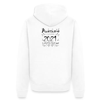 2021 - Jahrgang 2021 - Fantastisch seit 2021 - Unisex Premium Bio Zip Hoodie - Weiß - Hinten - Thijin (182cm)