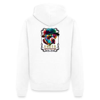 Pitbull under investigation - Unisex Premium Organic Zip Hoodie - white - Back - Thijin (182cm)