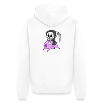 Cochon Faucheur - Veste à capuche bio Premium Unisexe - blanc - Dos - Thijin (182cm)