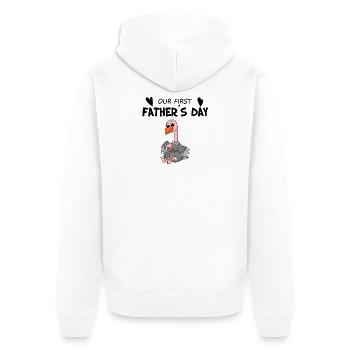 Vatertag - Unisex Premium Bio Zip Hoodie - Weiß - Hinten - Thijin (182cm)