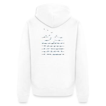 Break free - Unisex Premium Organic Zip Hoodie - white - Back - Thijin (182cm)