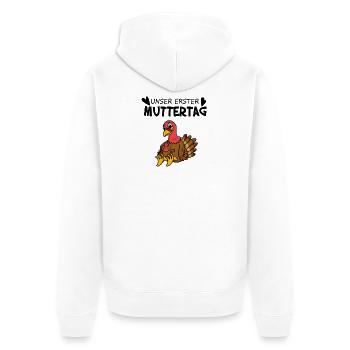 Muttertag - erster Muttertag Geschenk - Unisex Premium Bio Zip Hoodie - Weiß - Hinten - Thijin (182cm)
