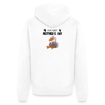 Muttertag - erster Muttertag Geschenk - Unisex Premium Bio Zip Hoodie - Weiß - Hinten - Thijin (182cm)