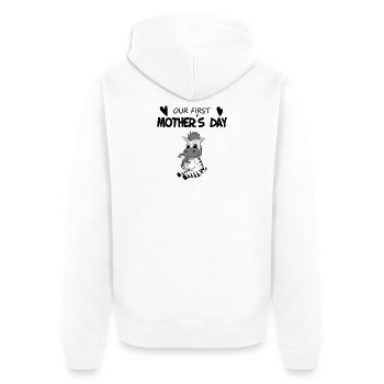 Muttertag - erster Muttertag Geschenk - Unisex Premium Bio Zip Hoodie - Weiß - Hinten - Thijin (182cm)