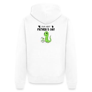 Father's Day - First Father's Day Gift - Unisex Premium Organic Zip Hoodie - white - Back - Thijin (182cm)