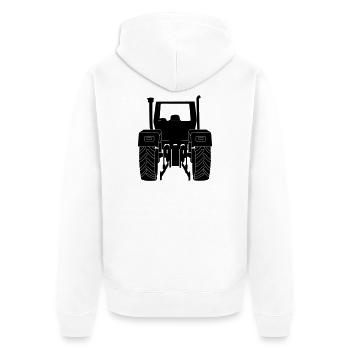 Farm Tractor Rear - Unisex Premium Organic Zip Hoodie - white - Back - Thijin (182cm)