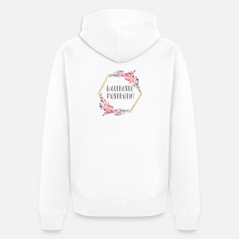 Weltbeste Postbotin Post Beruf Geschenk - Unisex Premium Bio Zip Hoodie - Weiß