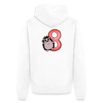 8 Birthday 8 years old with animal motif - eight - Unisex Premium Organic Zip Hoodie - white - Back - Thijin (182cm)