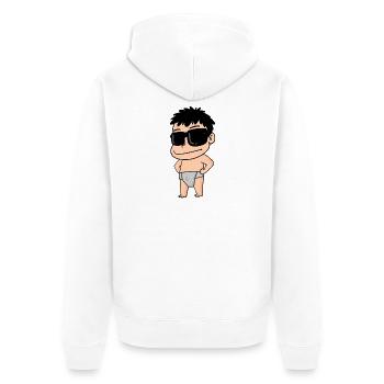 a cool baby with glasses - Unisex Premium Organic Zip Hoodie - white - Back - Thijin (182cm)