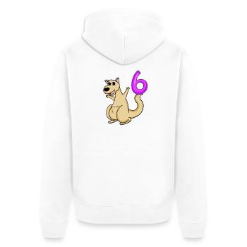 6 Birthday 6 years old with animal motif - six - Unisex Premium Organic Zip Hoodie - white - Back - Thijin (182cm)