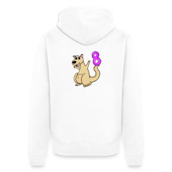 8 Birthday 8 years old with animal motif - eight - Unisex Premium Organic Zip Hoodie - white - Back - Thijin (182cm)