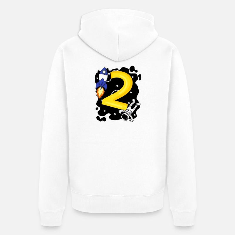 2 Birthday Boy Astronaut - deux ans - Veste à capuche bio Premium Unisexe - blanc