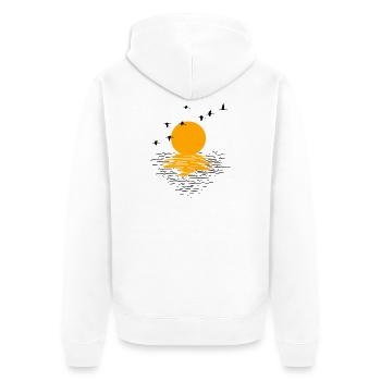 Grues d’oies sauvages Printemps - Veste à capuche bio Premium Unisexe - blanc - Dos - Thijin (182cm)