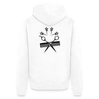 Star ciseaux peigne coiffeur - Veste à capuche bio Premium Unisexe - blanc - Dos - Thijin (182cm)