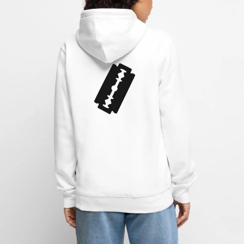 Logo-Rasierklinge. Unisex Premium Bio Zip Hoodie