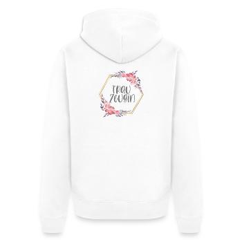 Trauzeugin Verlobung Boho Team Bride Geschenk - Unisex Premium Bio Zip Hoodie - Weiß - Hinten - Thijin (182cm)