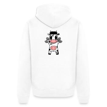 Cow Dumbbell Workout Entraînement en force Fitness - Veste à capuche bio Premium Unisexe - blanc - Dos - Thijin (182cm)