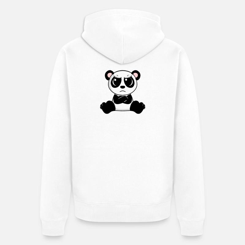 Panda en colère - Veste à capuche bio Premium Unisexe - blanc