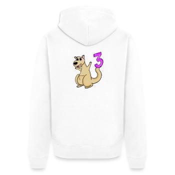 3 anniversaire 3 ans avec motif animal - trois - Veste à capuche bio Premium Unisexe - blanc - Dos - Thijin (182cm)
