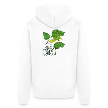 Harmony, Nature - Unisex Premium Organic Zip Hoodie - white - Back - Thijin (182cm)