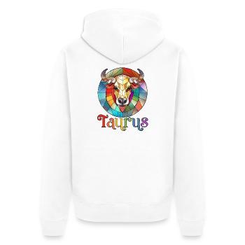 taureau, signe du zodiaque, horoscope - Veste à capuche bio Premium Unisexe - blanc - Dos - Thijin (182cm)