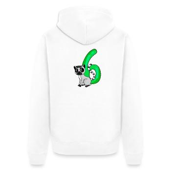 6 Birthday 6 years old with animal motif - six - Unisex Premium Organic Zip Hoodie - white - Back - Thijin (182cm)