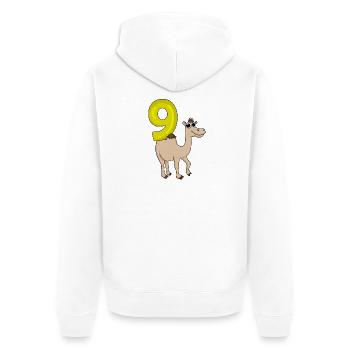 9 Birthday 9 years old with animal motif - nine - Unisex Premium Organic Zip Hoodie - white - Back - Thijin (182cm)