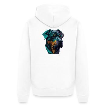 Rottweiler - Unisex Premium Bio Zip Hoodie - Weiß - Hinten - Thijin (182cm)