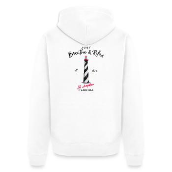 Floride, Phare de St. Augustine - Veste à capuche bio Premium Unisexe - blanc - Dos - Thijin (182cm)