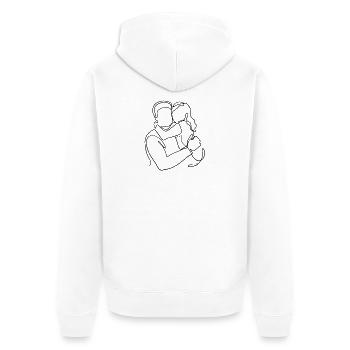 Vater-Tochter Matching T-Shirt - Unisex Premium Bio Zip Hoodie - Weiß - Hinten - Thijin (182cm)
