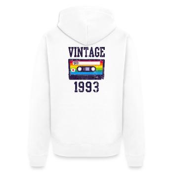 Cassette arc-en-ciel vintage 1993 - Veste à capuche bio Premium Unisexe - blanc - Dos - Thijin (182cm)