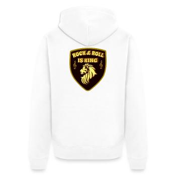 Rock & Roll ist King King of Rock and Roll - Unisex Premium Bio Zip Hoodie - Weiß - Hinten - Thijin (182cm)