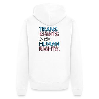 Mois de la fierté LGBT - Les droits des trans sont des droits humains - Veste à capuche bio Premium Unisexe - blanc - Dos - Thijin (182cm)