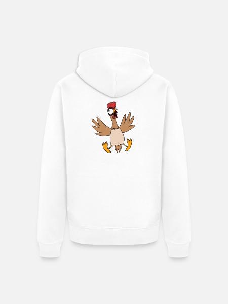 Chicken - Unisex Premium Organic Zip Hoodie - white