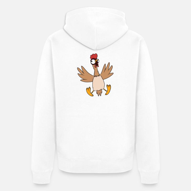 Poulet - Veste à capuche bio Premium Unisexe - blanc