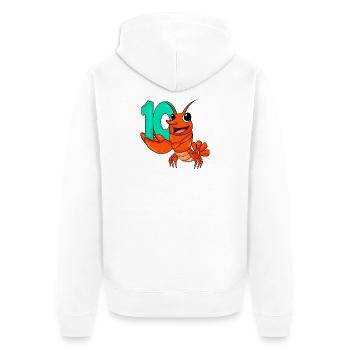10. Geburtstag Motiv Hummer - zehn Jahre - Unisex Premium Bio Zip Hoodie - Weiß - Hinten - Thijin (182cm)