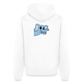 Salutation des éléphants - Veste à capuche bio Premium Unisexe - blanc - Dos - Thijin (182cm)