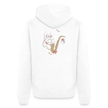 Jazz, Saxophon, Musik - Unisex Premium Bio Zip Hoodie - Weiß - Hinten - Thijin (182cm)