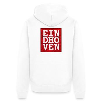 Eindhoven Großbuchstaben auf Stadtplan - Unisex Premium Bio Zip Hoodie - Weiß - Hinten - Thijin (182cm)