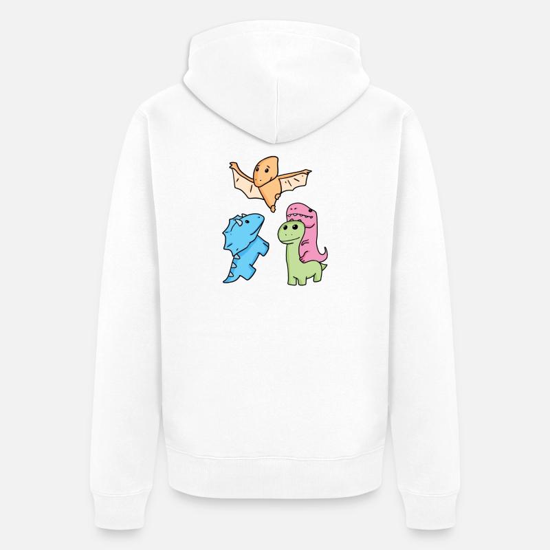 Dinosaure - Veste à capuche bio Premium Unisexe - blanc