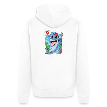 9. Geburtstag Motiv Hai Pirat - neun Jahre - Unisex Premium Bio Zip Hoodie - Weiß - Hinten - Thijin (182cm)