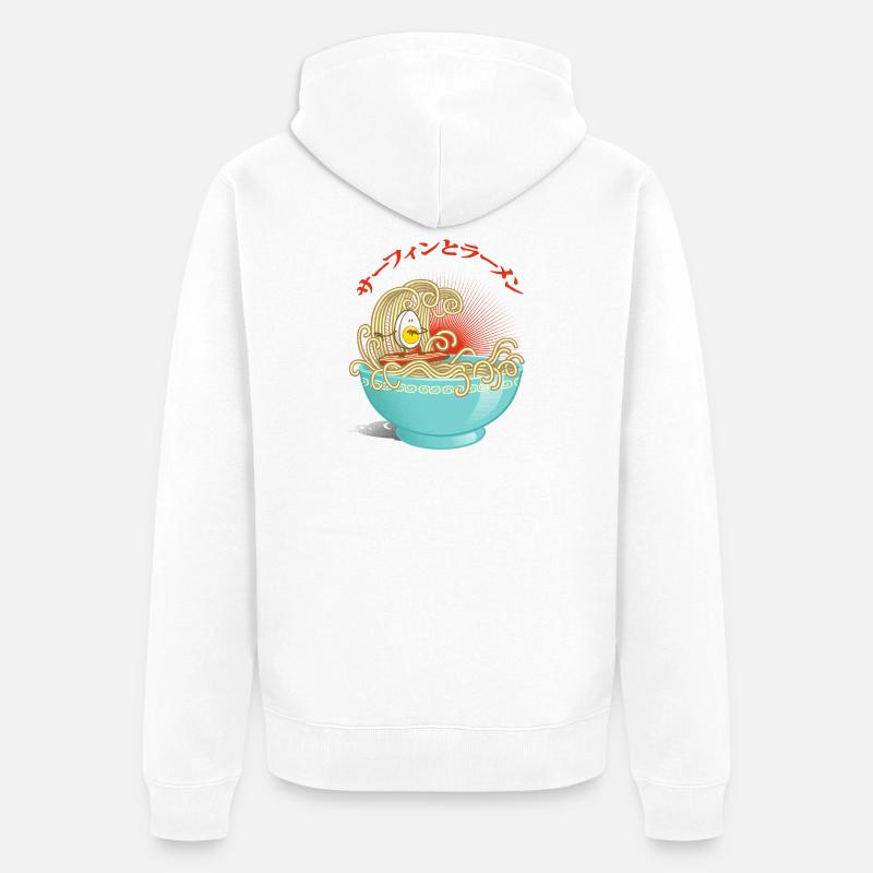Surf et ramens - Veste à capuche bio Premium Unisexe - blanc