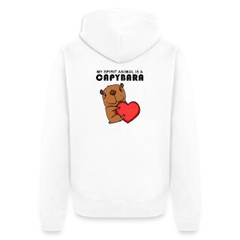Capybara Wasserschwein - Veste à capuche bio Premium Unisexe - blanc - Dos - Thijin (182cm)