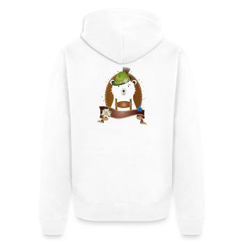 mignon ours polaire en costume traditionnel avec chapeau et lederhosen - Veste à capuche bio Premium Unisexe - blanc - Dos - Thijin (182cm)